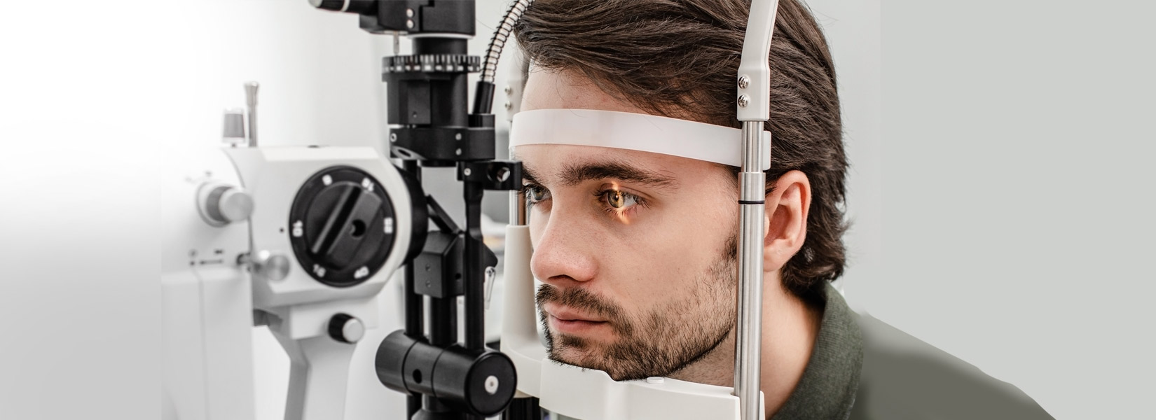 young man during eye exam in Lakeshore